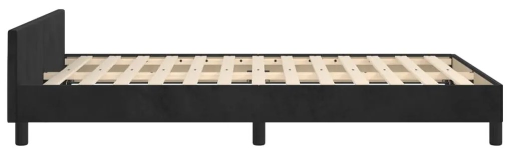 Estrutura de cama sem colchão 120x200 cm veludo preto