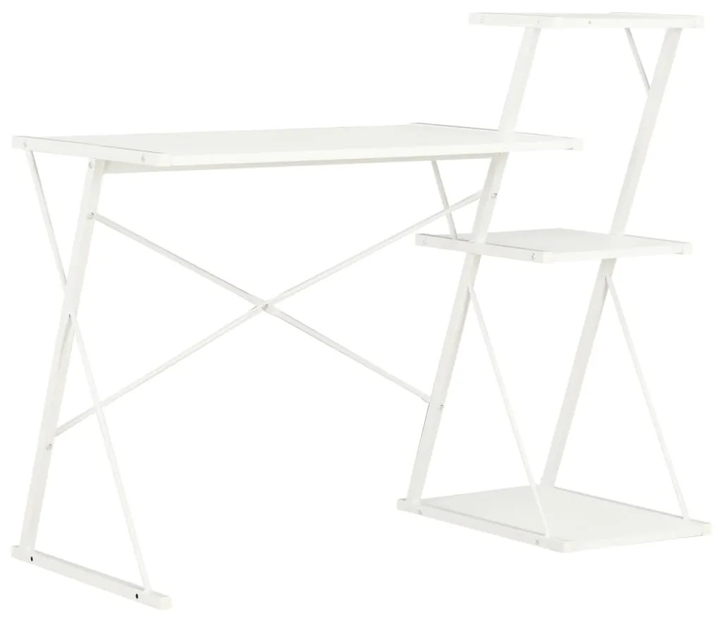 20287 vidaXL Secretária com prateleira 116x50x93 cm branco
