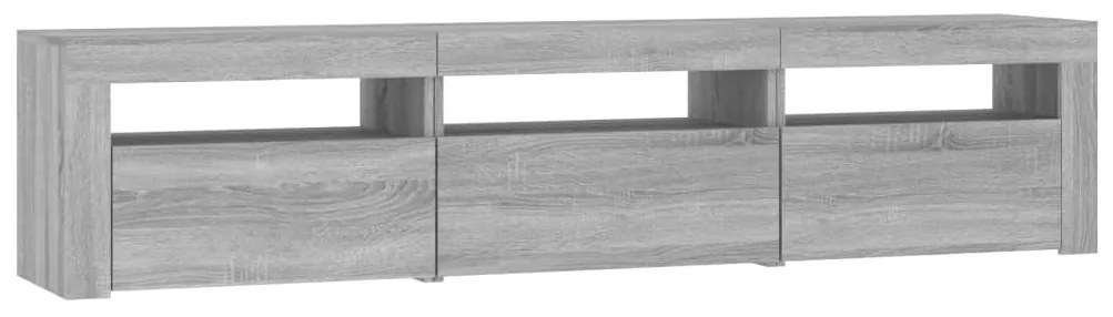 Móvel de TV com luzes LED 180x35x40 cm preto