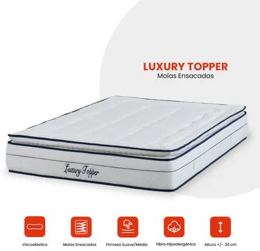 Colchão Luxury Topper - Mola Ensacada 183 x 98 cm