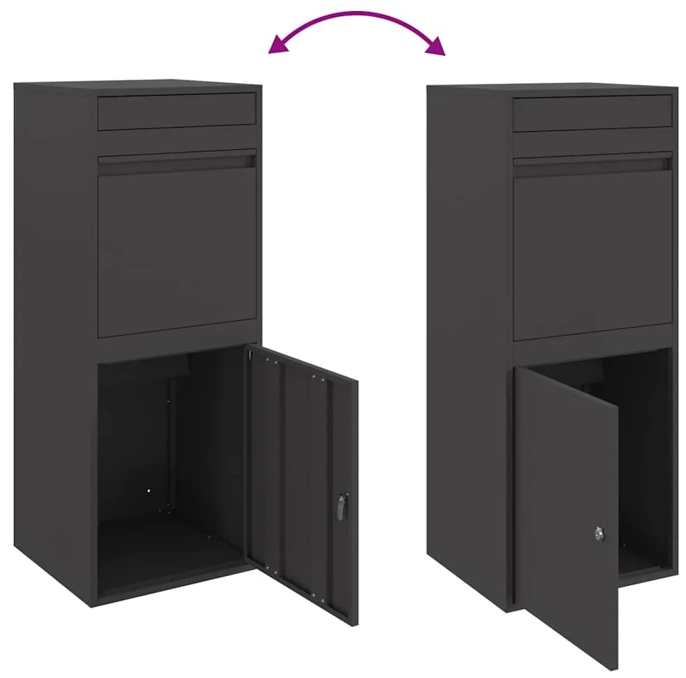 Caixa para entrega de pacotes Preto 41 x 38 x 103 cm Aço