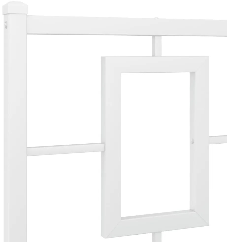 Estrutura de cama com cabeceira 140x200 cm metal branco