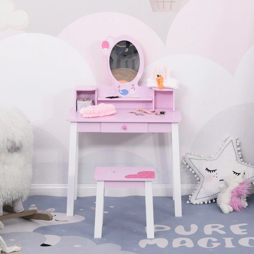 Toucador Infantil Rapunzel com Banquinho - Design Moderno