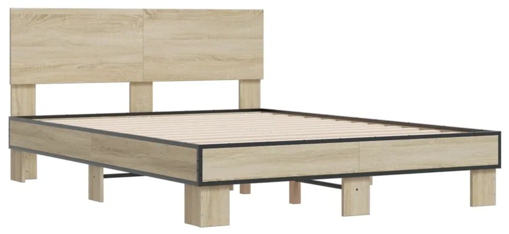 Estrutura de cama 140x200 cm derivados madeira/metal