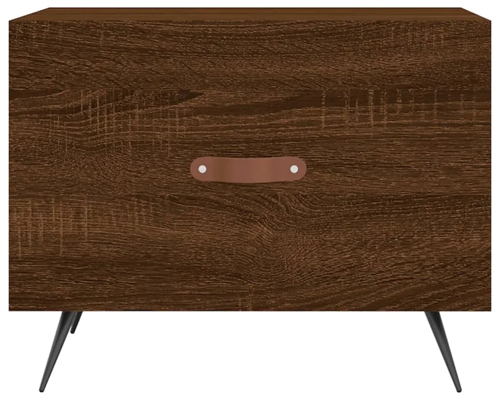 Mesa centro 2 pcs 50x50x40 cm madeira proc. carvalho castanho