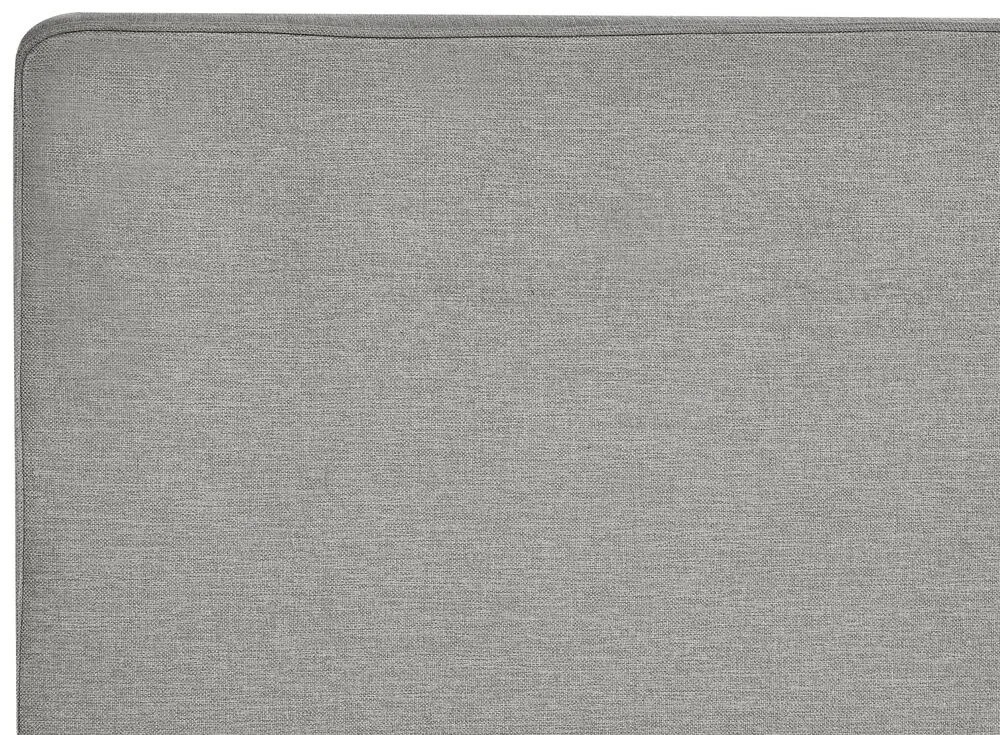 Cama de casal continental com arrumação em tecido cinzento claro 180 x 200 cm MINISTER Beliani