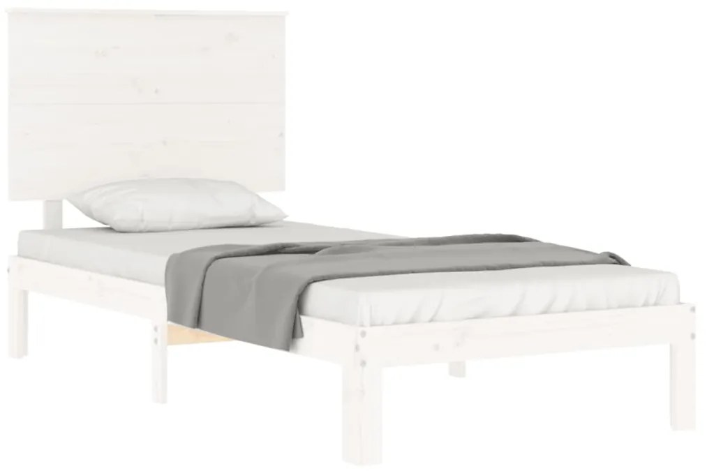 Estrutura de cama com cabeceira 90x200 cm madeira maciça