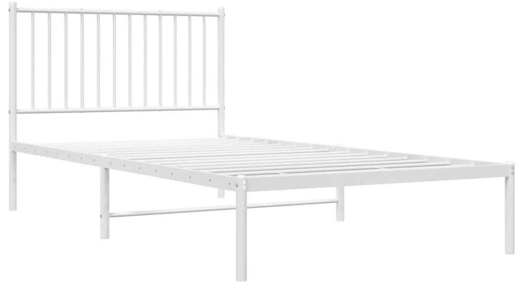 Estrutura de cama com cabeceira 100x200 cm metal branco