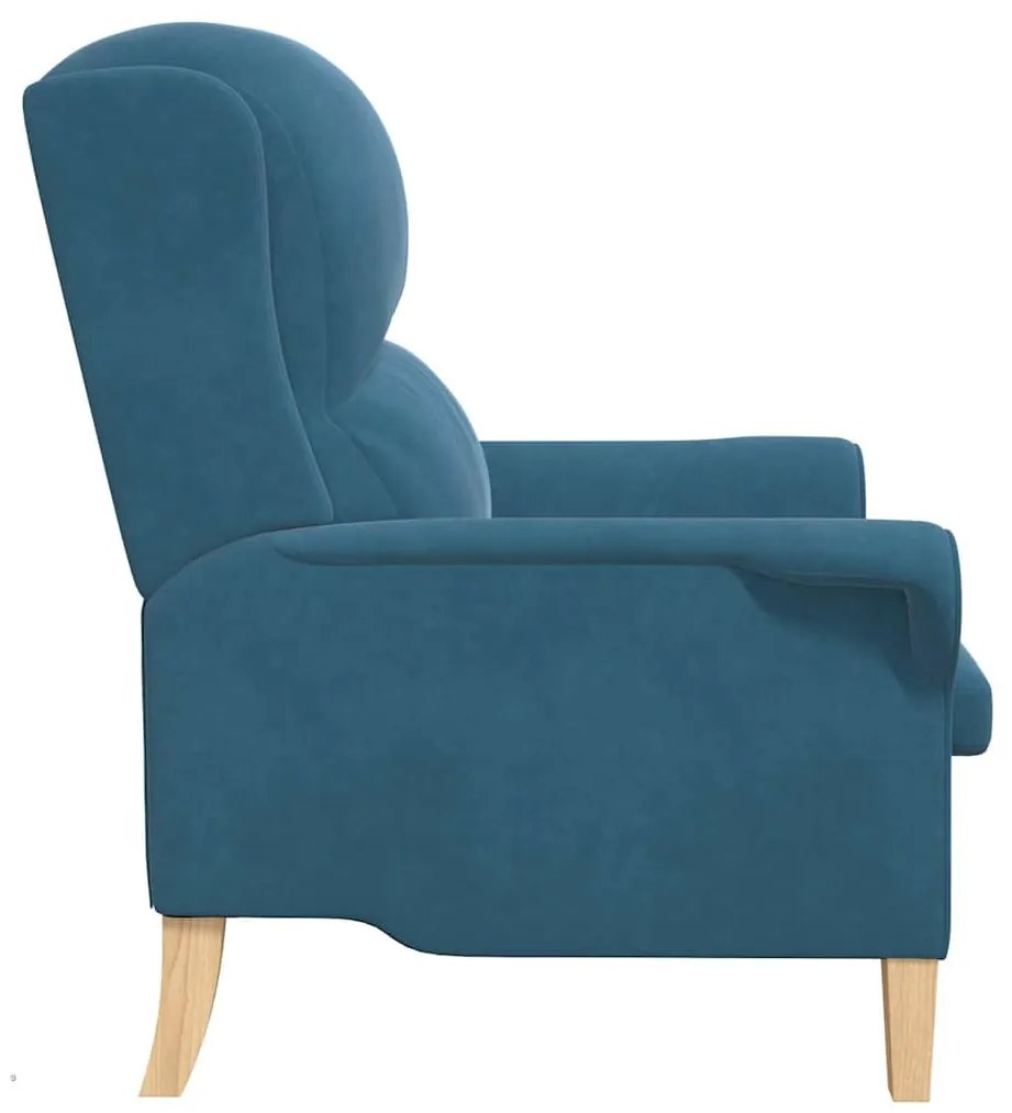 Poltrona Azul Azul Tecido, Madeira Padrão Ergonómica