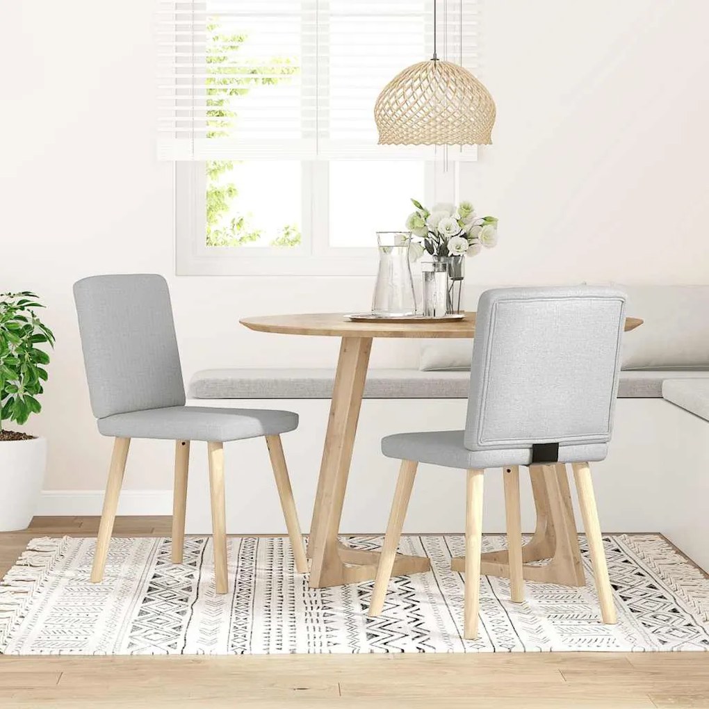 Cadeiras de jantar 2 pcs tecido cinza nuvem