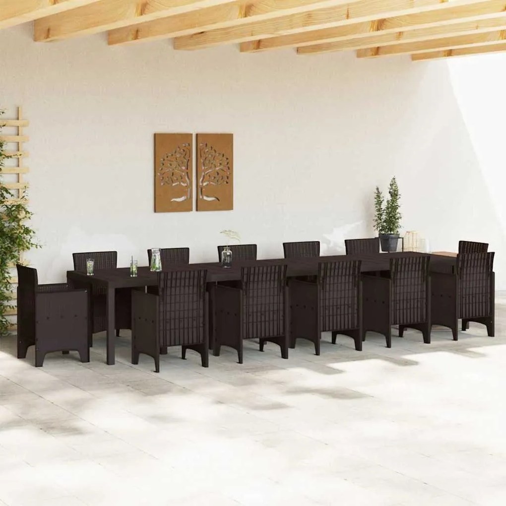 Mesa de Jardim vidaXL Castanha 400x100x73 cm Poly Rattan