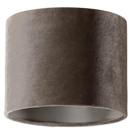 Abajur de veludo taupe redondo 18/18/14