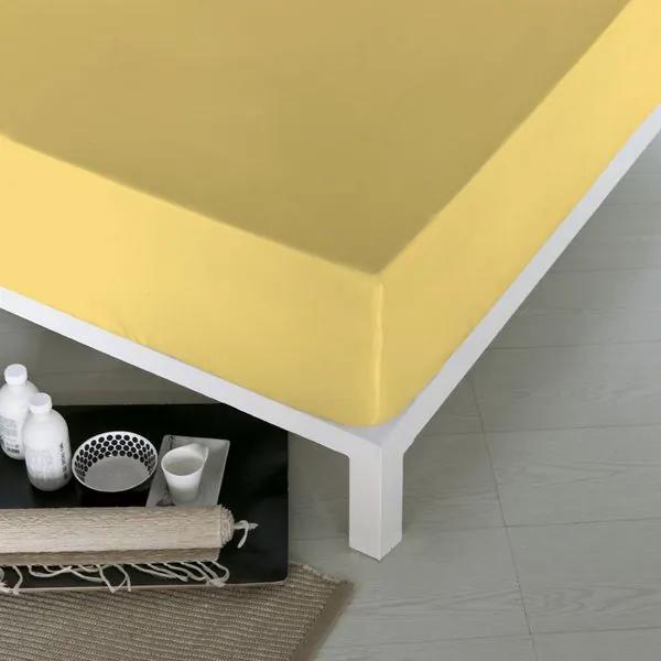 Lençol de baixo ajustável Naturals Amarelo - Cama de 135 (135 x 190 cm) (S2800095)