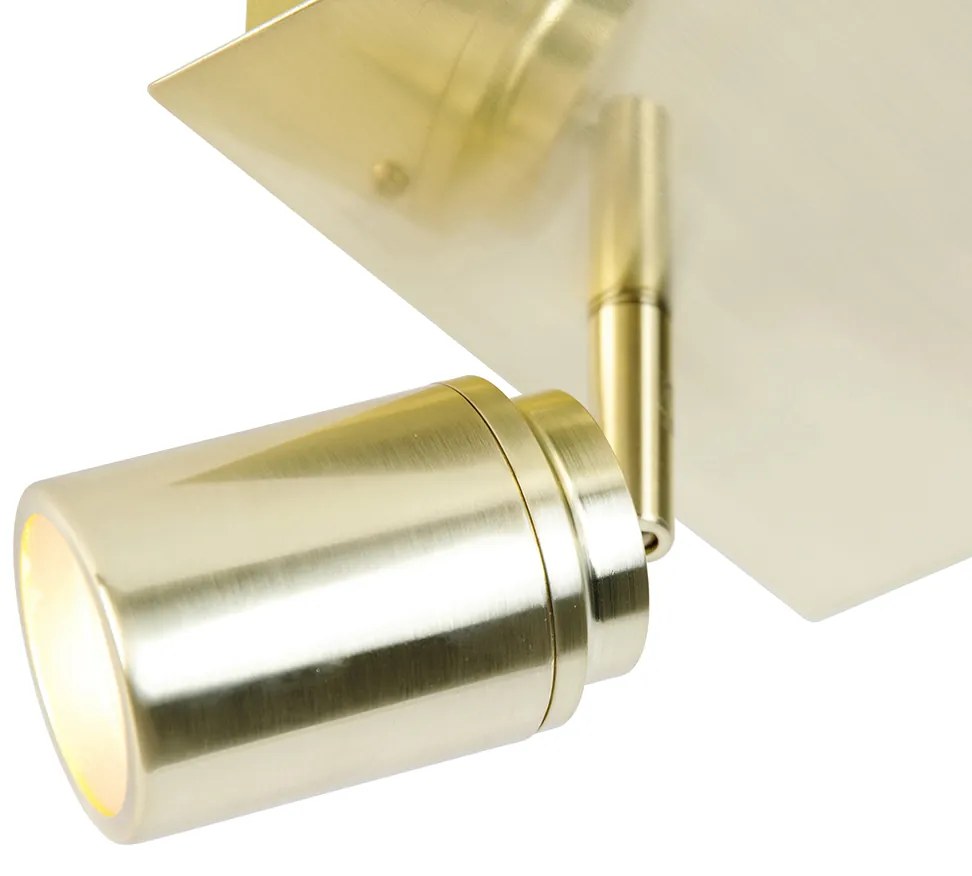 Foco de teto moderno para casa de banho quadrado em latão 2 luzes IP44 - Ducha