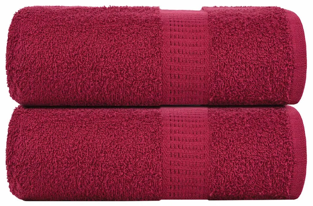 Toalhas de mãos 2 pcs 30x30 cm 360 g/m2 100% algodão bordô
