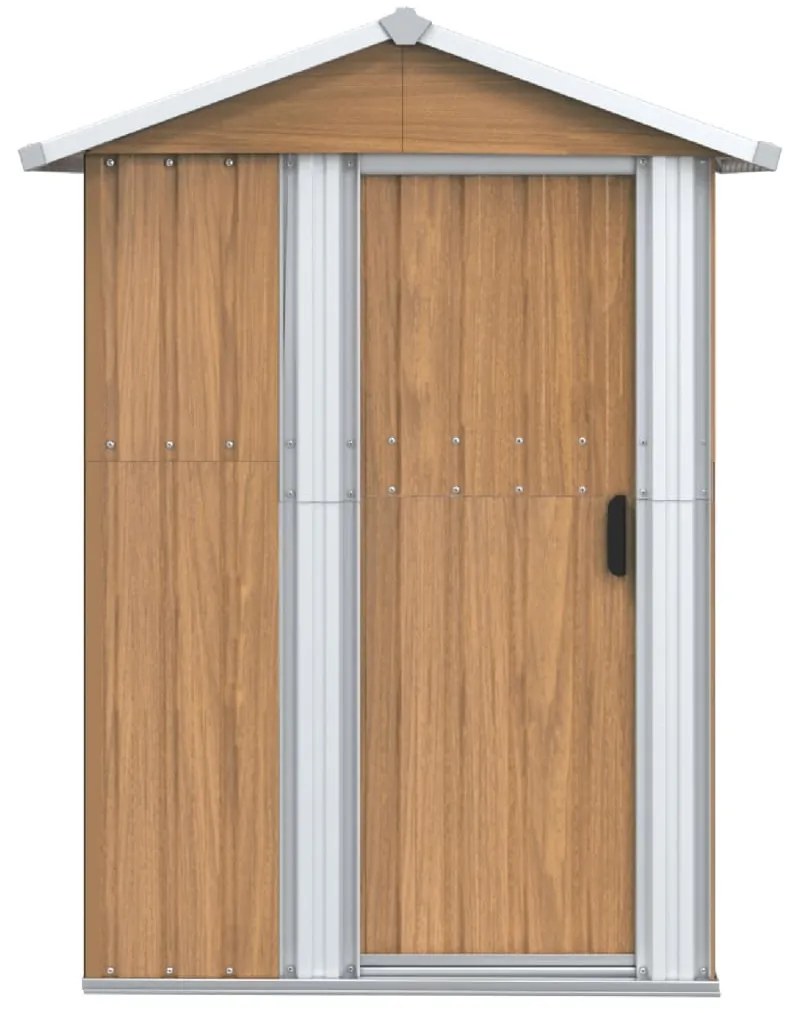 Abrigo de jardim 126x97,5x177 cm aço galvanizado castanho