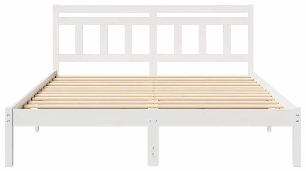 Estrutura da Cama Branco 160 x 200 cm Madeira de pinho maciça