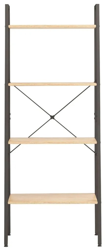 Estante de pé 4 prateleiras 56x35x140 cm castanho-claro e preto