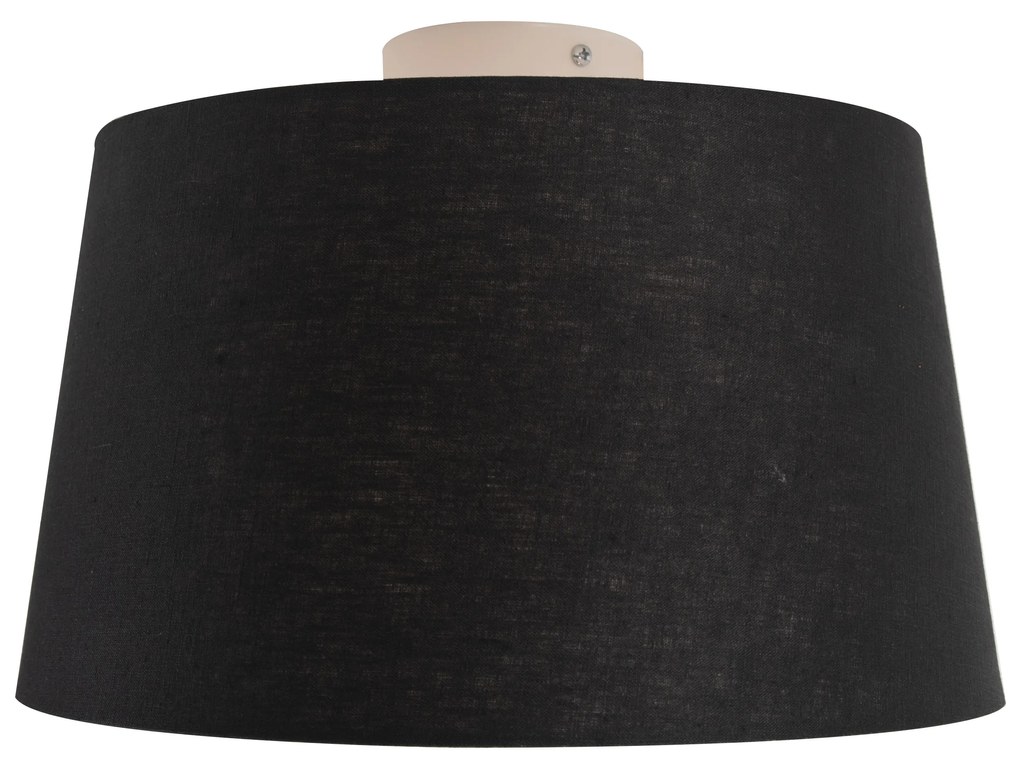 Candeeiro de teto moderno branco com abajur preto 35 cm - Combi