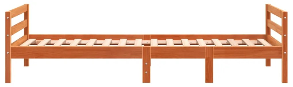 Cama sem colchão 75x190 cm madeira de pinho maciça castanho-mel