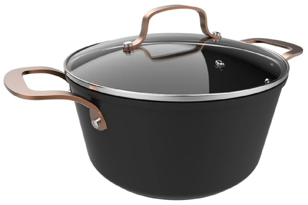Panela Polka Fantasy 24 Pot Golden Diâmetro 24 cm, capacidade 4,5 l, alumínio forjado, revestimento antiaderente Platinum Plus Teflon, livre PFOA, ade