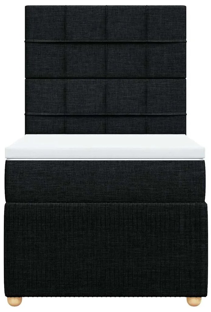 Cama com molas/colchão 90x200 cm tecido preto