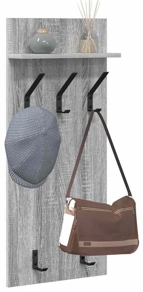 Cabideiro de Parede Sonoma cinzento 90 x 40 x 10 cm