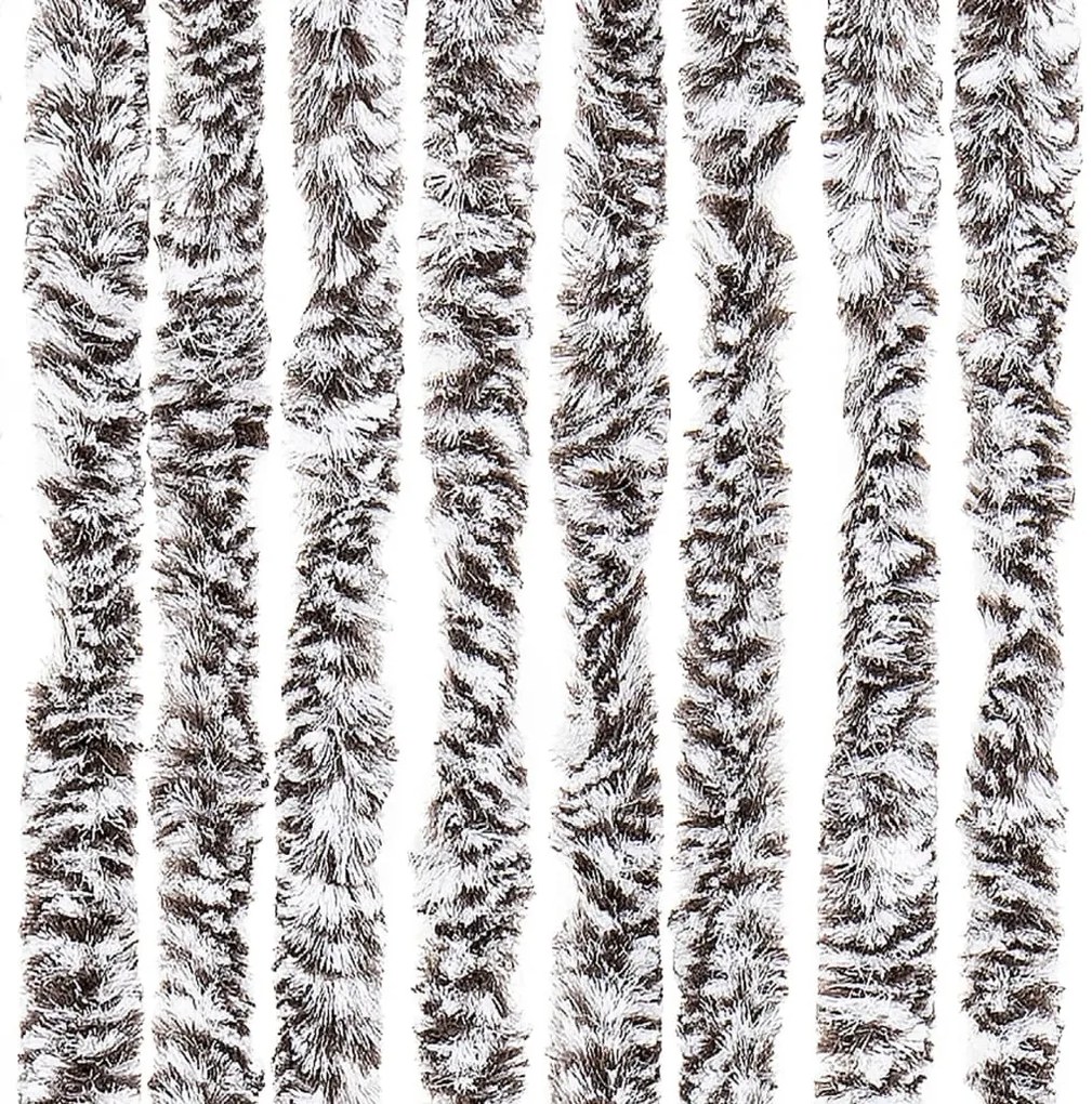 Cortina anti-insetos 100x230 cm chenille castanho e bege