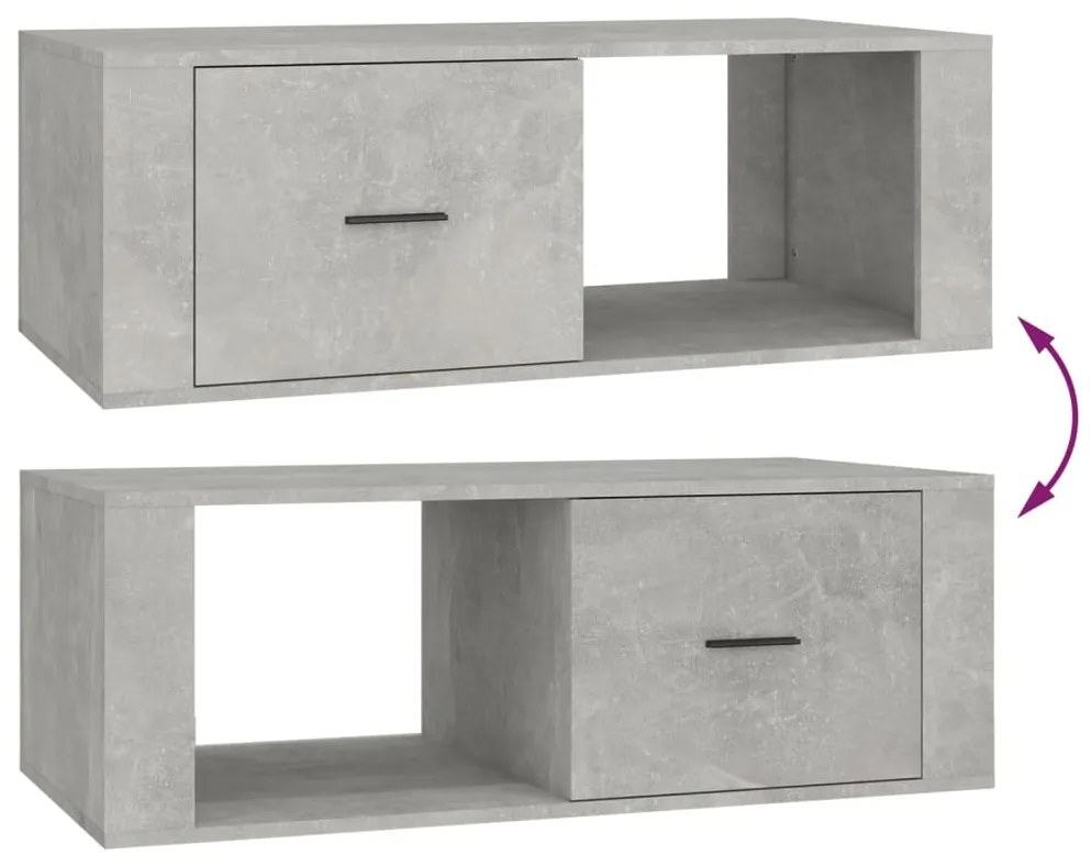 Mesa de centro 100x50,5x35 cm derivados madeira cinza cimento