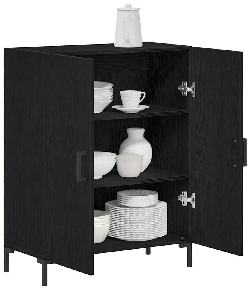 Sideboard vidaXL Preto Carvalho 69,5x34x90 cm Madeira de engenharia