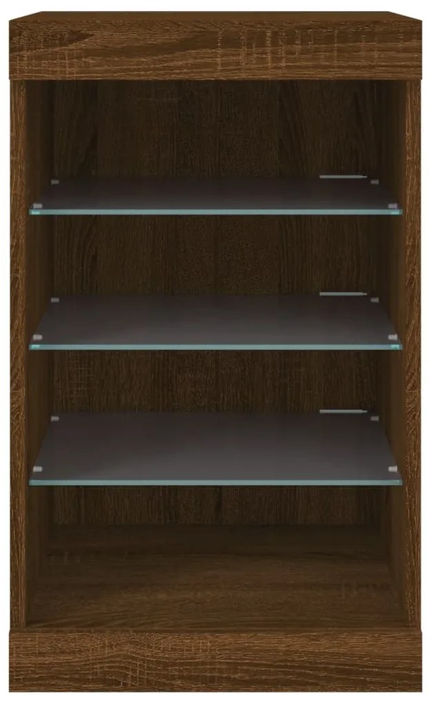 Aparador com luzes LED 41x37x67 cm carvalho castanho