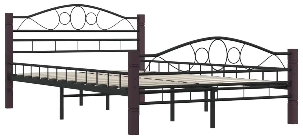 Estrutura de cama em metal 140x200 cm preto