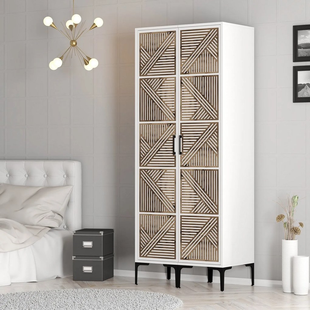 Guarda-Roupa Kumsal PP – Branco – 80 cm x 47,5 cm x 201,4 cm