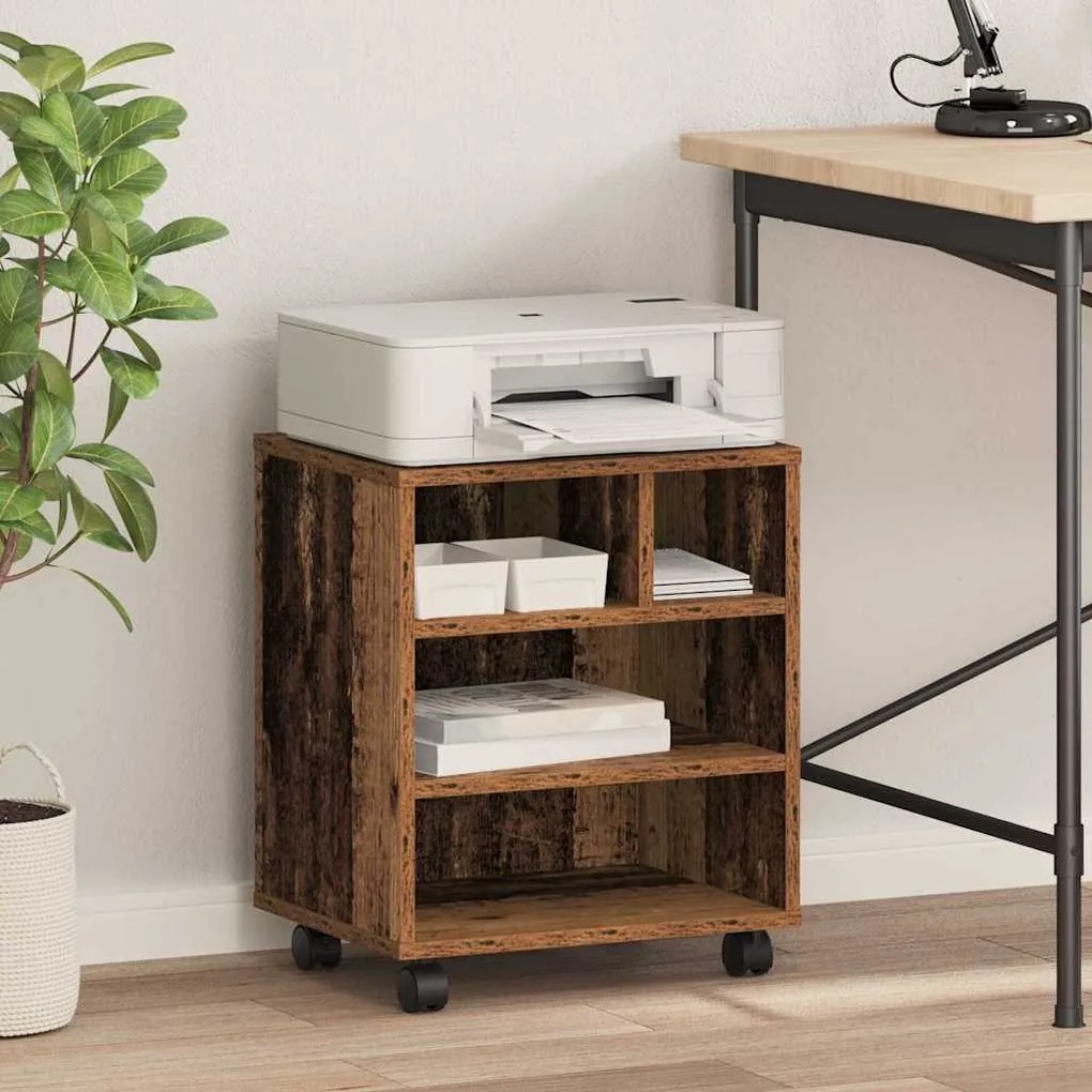 vidaXL Suporte para Impressora Madeira antiga 41 x 32 x 48 cm