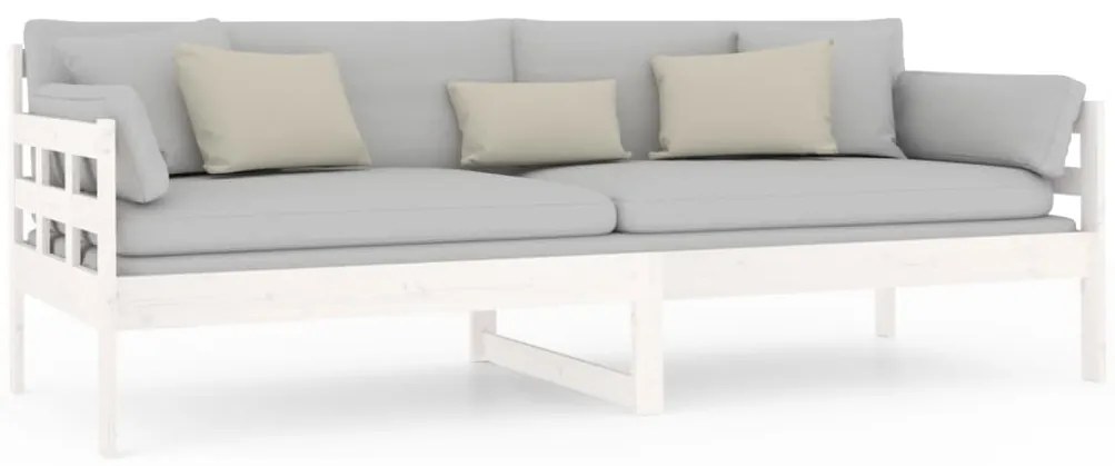 Sofá-cama 80x200 cm madeira de pinho maciça branco