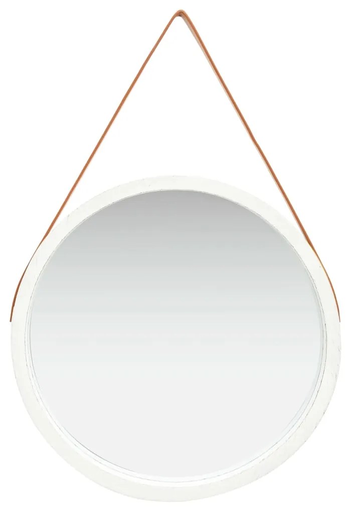 vidaXL Espelho de parede com alça 60 cm branco
