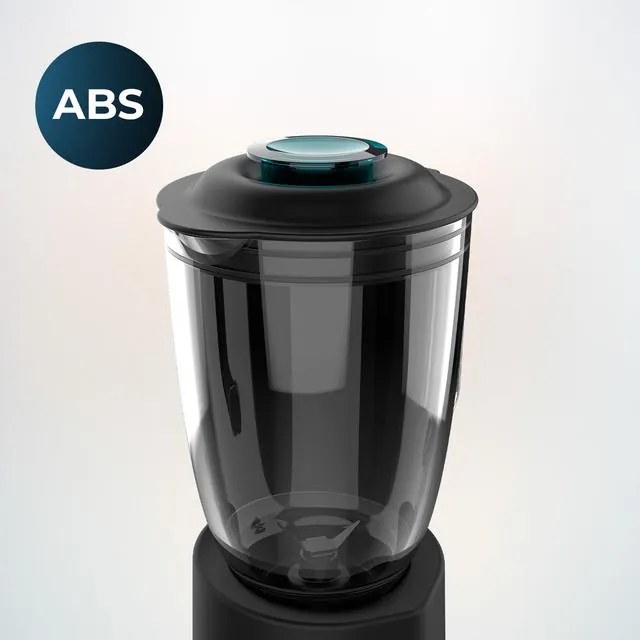 Liquidificador de copo com acabamentos em aço inoxidável de 2000 W Power Black Titanium 2000MAX Mix Go, lâmina com revestimento de titânio preto e 1,5