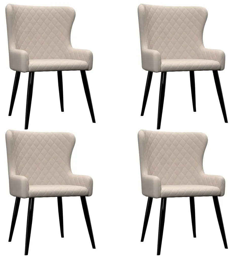vidaXL Cadeiras de jantar 4 pcs tecido cor creme