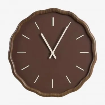 Relógio De Parede Ø35 Cm Em Mdf Tovarx Castanho Chocolate - Sklum