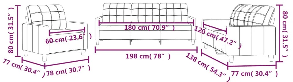 3 pcs conjunto sofás c/ almofadões couro artif. vermelho tinto
