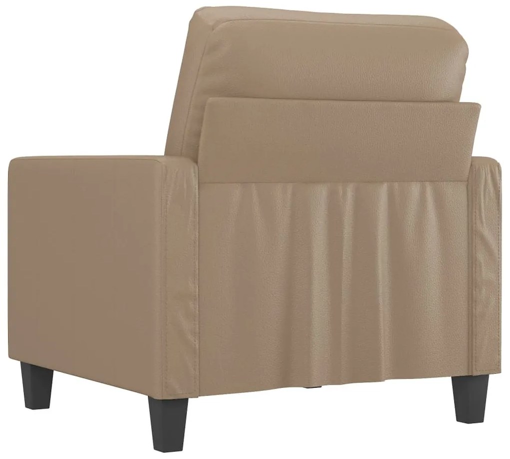 Poltrona 60 cm couro artificial cappuccino