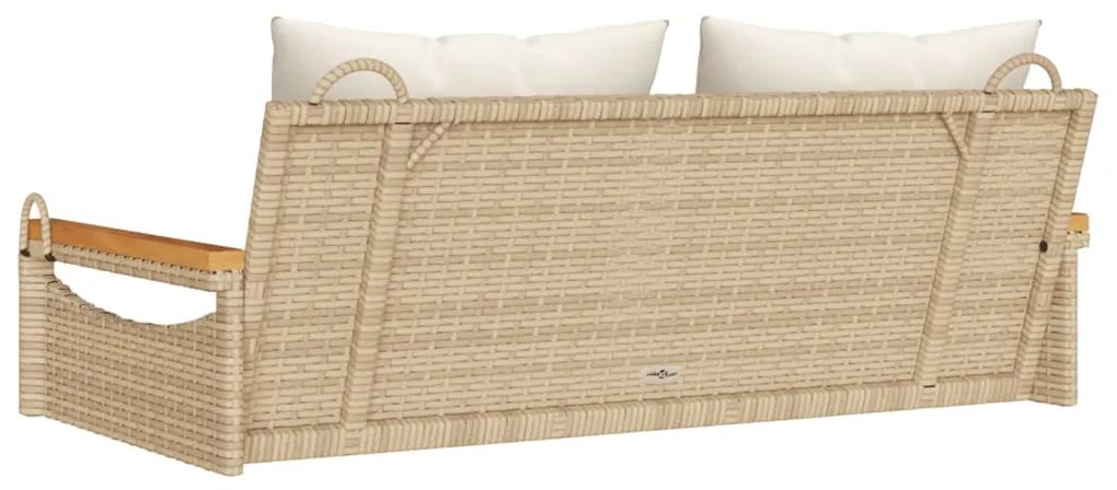 Banco baloiço com almofadões 109x62x40 cm vime PE bege
