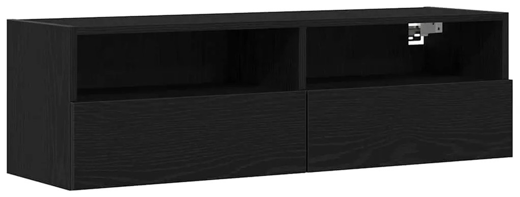 Armários de TV vidaXL 2 pcs Carvalho Preto 100x30x30 cm Madeira de Eng