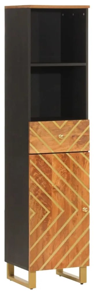 4 pcs conjunto de móveis p/ WC mangueira maciça castanho/preto
