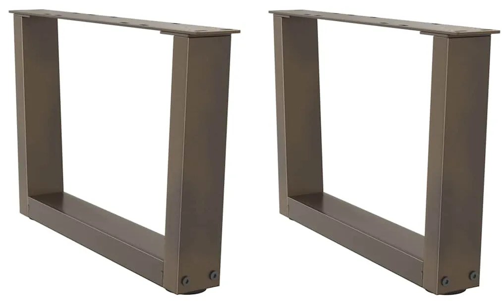vidaXL Pés para mesa de centro em formato de V, 2 peças, aço natural, 60x(30-31,3) cm, aço