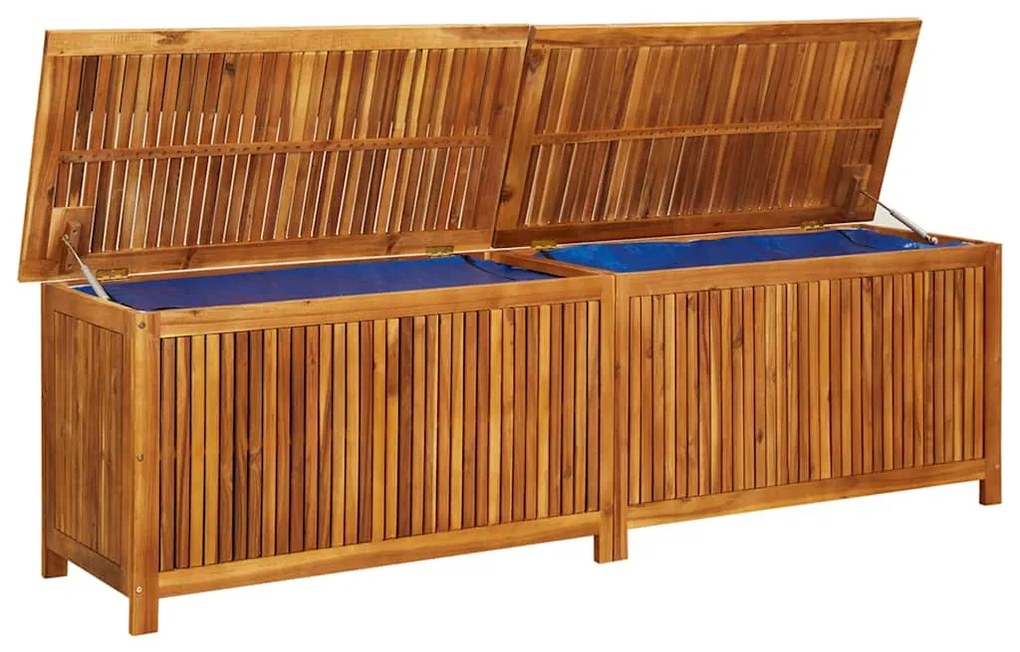 Caixa de arrumação p/ jardim 200x50x58 cm madeira acácia maciça