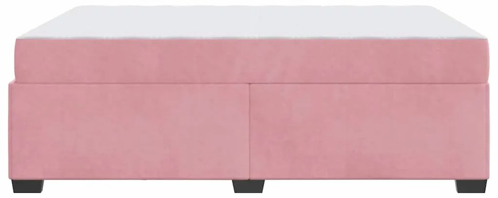 Estrutura de cama com colchão Outros Rosa 140 x 200 cm Veludo