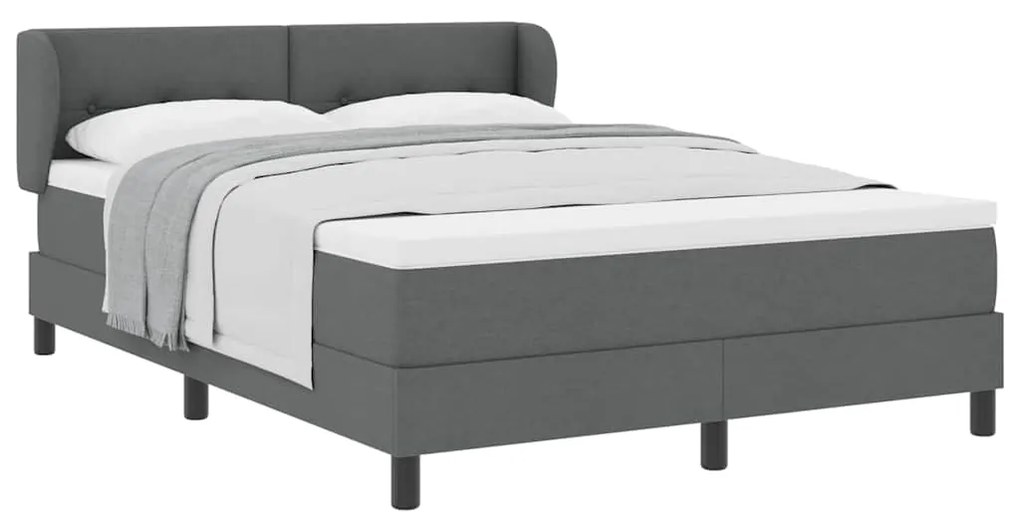 Cama Box Spring com Colchão VidaXL Cinza Escuro 160x200 cm Tecido