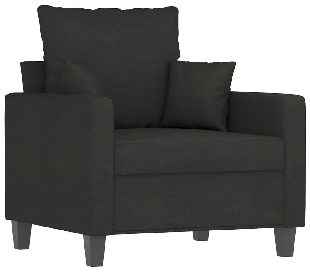 Poltrona com apoio de pés 60 cm tecido preto