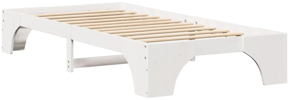 Estrutura de Cama Branca Madeira 90 x 190 cm Minimalista